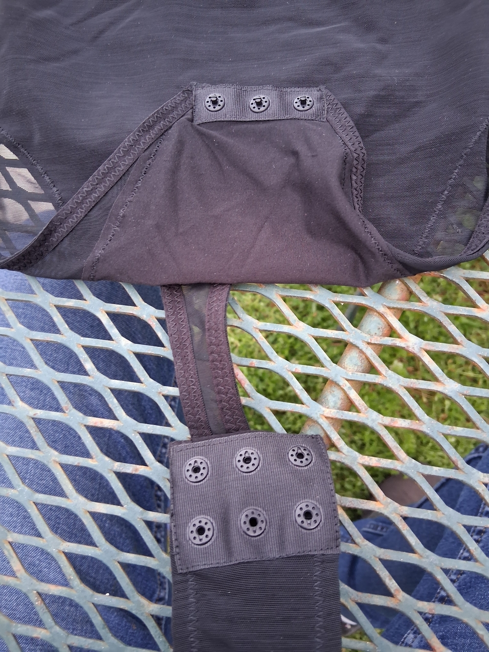 Black Adjustable Snap Closure Bodysuit